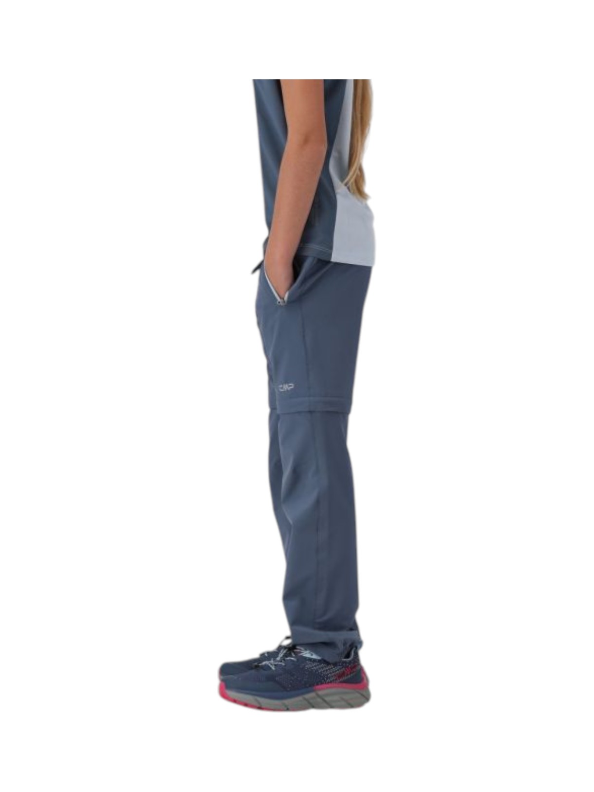 Mädchen Zip Off Stretch Hose mit Gürtel und Dry Function 9