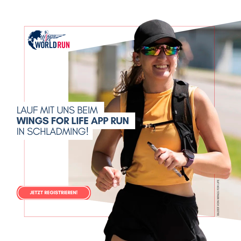 Lauf mit uns beim Wings For Life App Run in Schladming